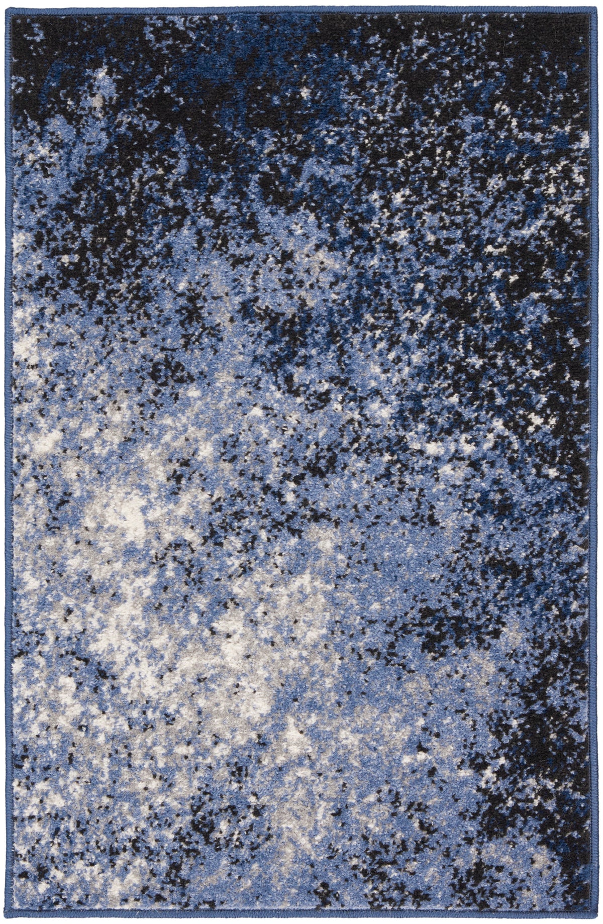 Passion PSN10 Light Blue Black Rug - Rectangle