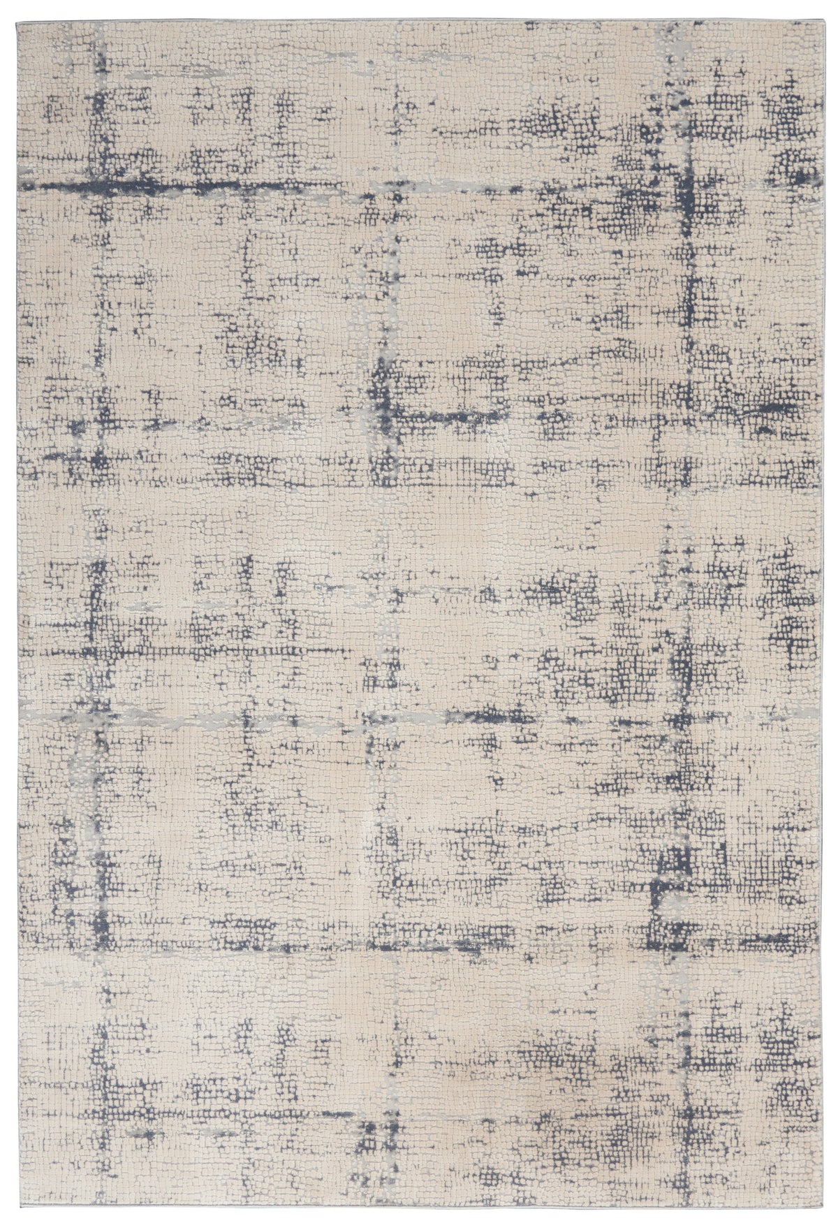 Rustic Textures RUS06 Ivory Blue Rug - Rectangle