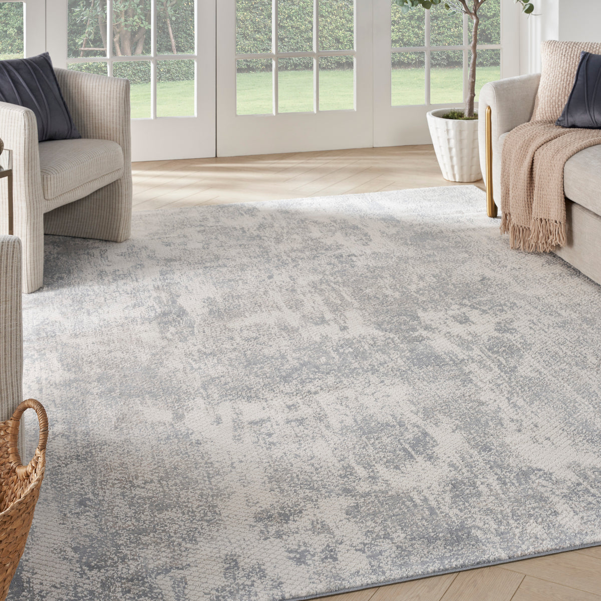 Exhale EXL01 Light Grey Rug - room scene