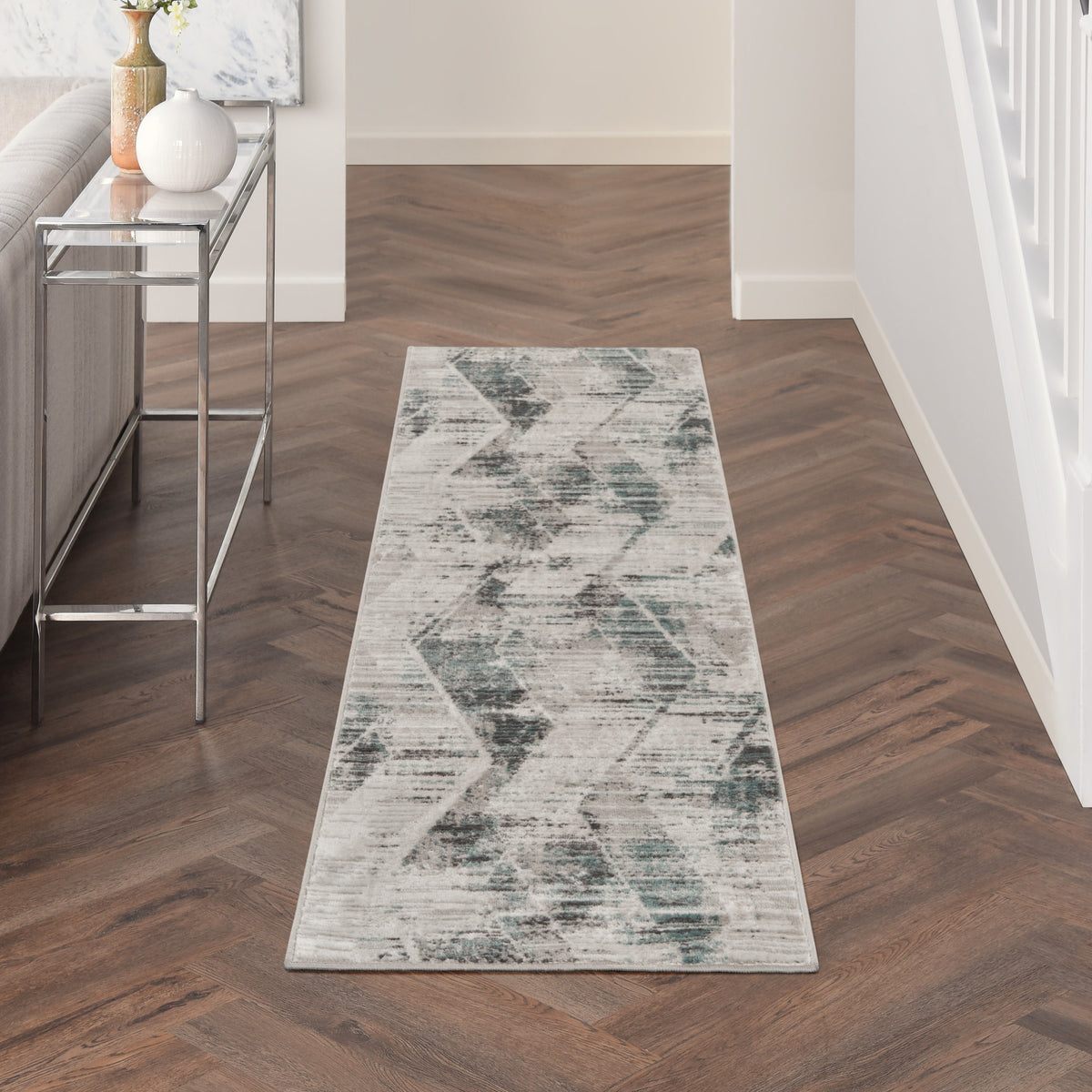 Thalia THL01 Grey Beige Rug - room scene
