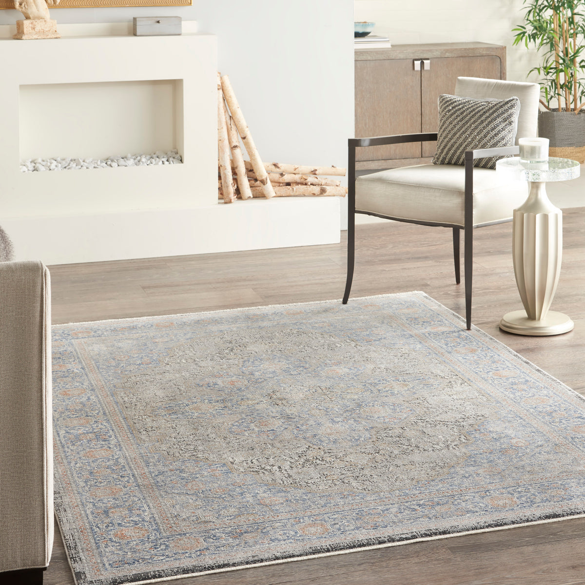 Starry Nights STN07 Blue Rug - room scene