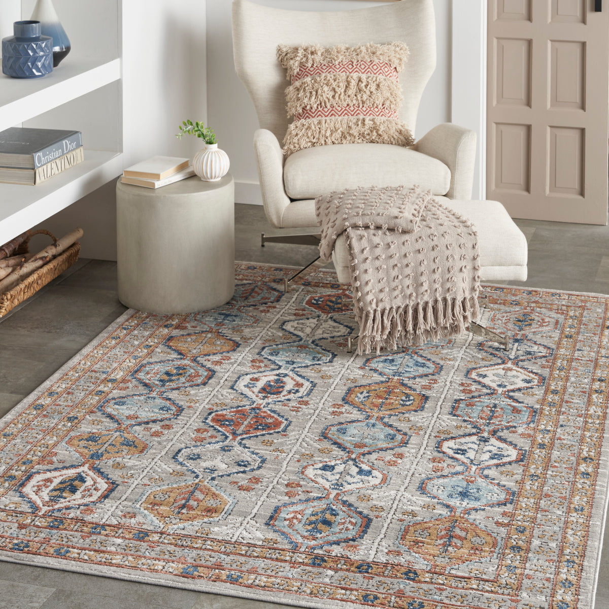 Quarry QUA15 Grey Multicolor Rug - room scene