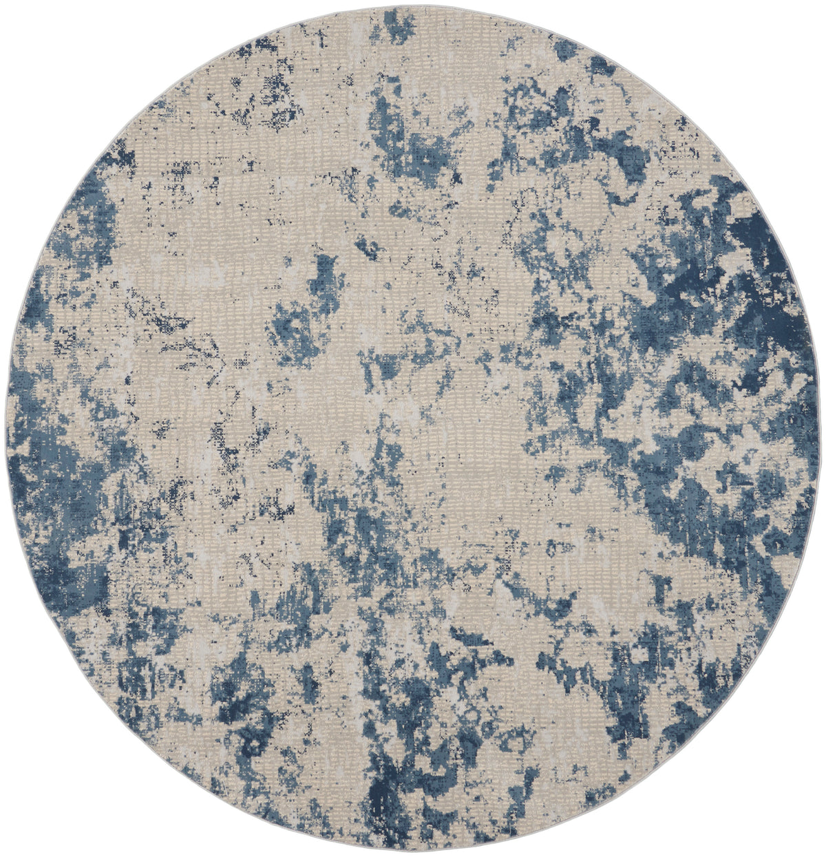 Rustic Textures RUS16 Grey Blue Rug - Round