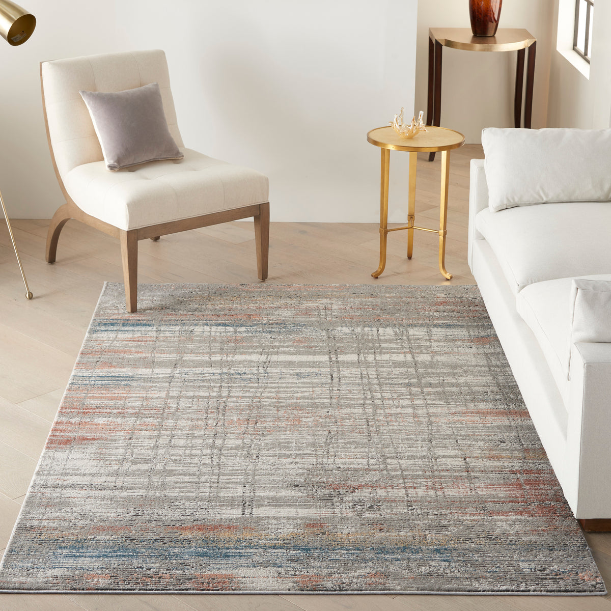 Rustic Textures RUS12 Grey Multicolor Rug - room scene