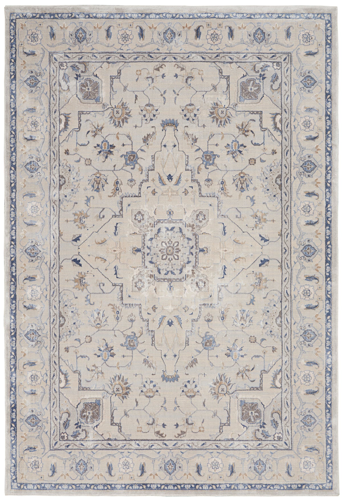 Silky Textures SLY08 Ivory Grey Rug - Rectangle