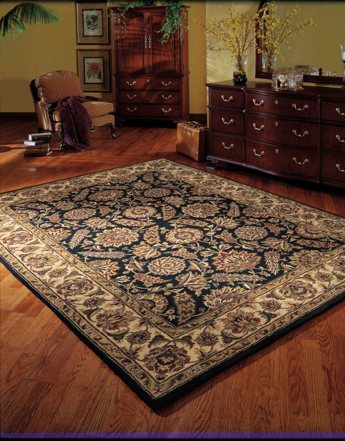 Jaipur JA15 Black Rug - room scene