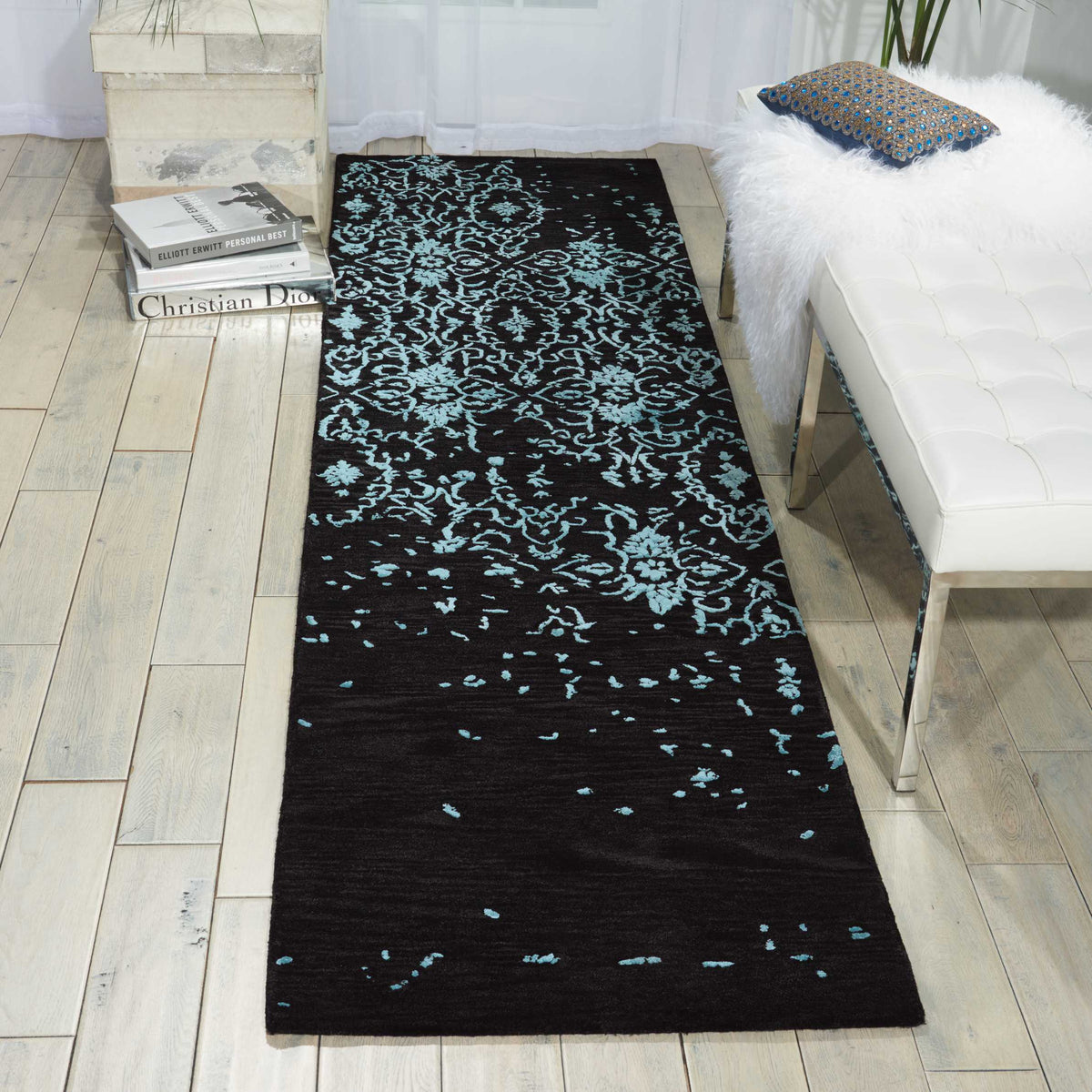 Opaline OPA06 Midnight Blue Rug - room scene