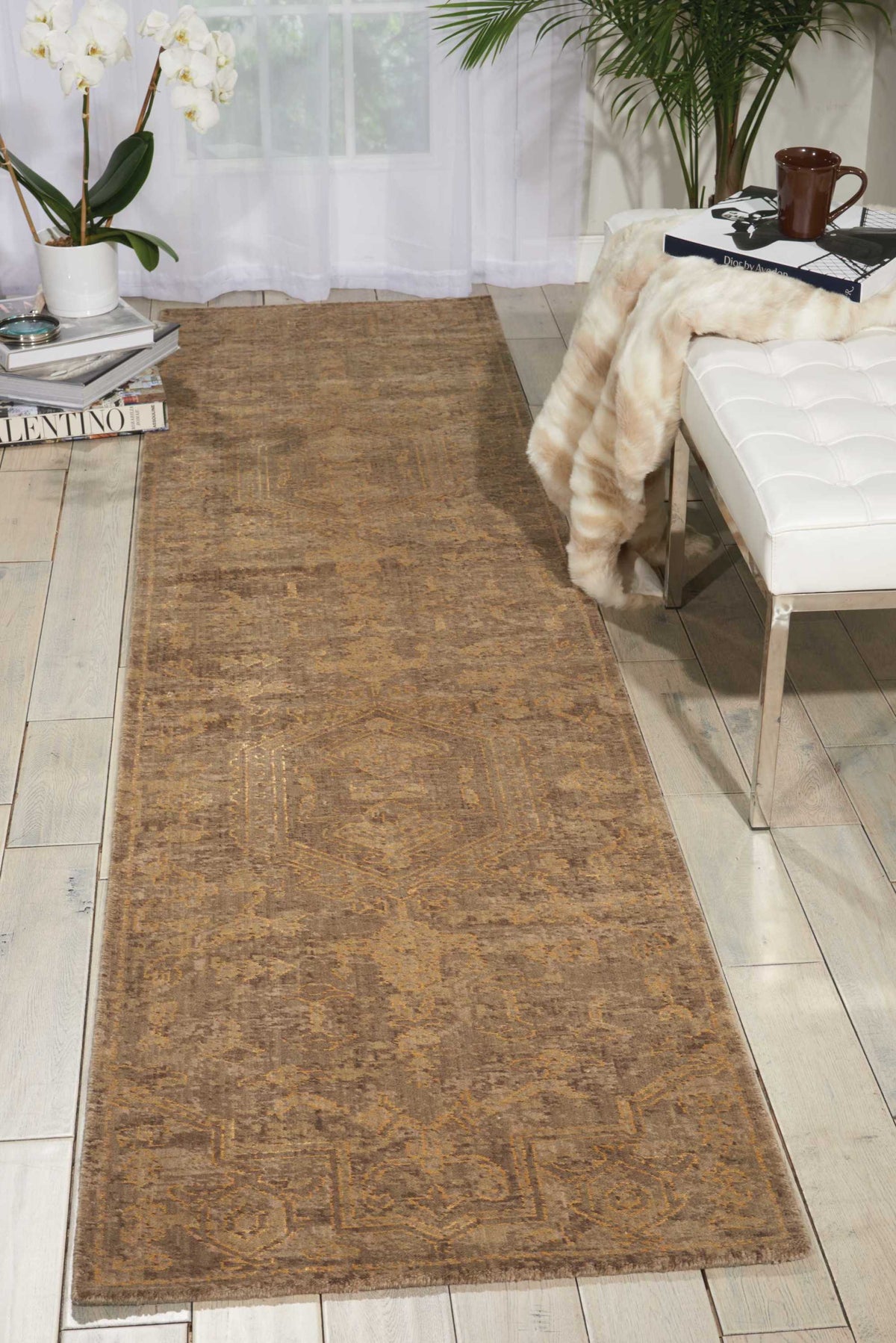 Silken Allure SLK15 Taupe Rug - room scene