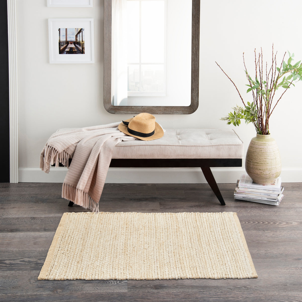 Natural Jute NJT01 Ivory Rug - room scene