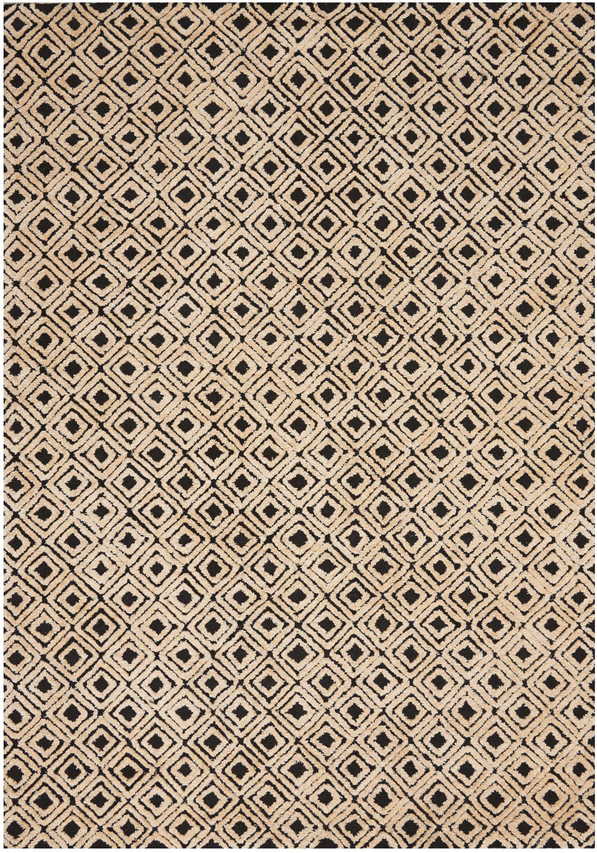 Deco Mod DEC02 Black Beige Rug - Rectangle