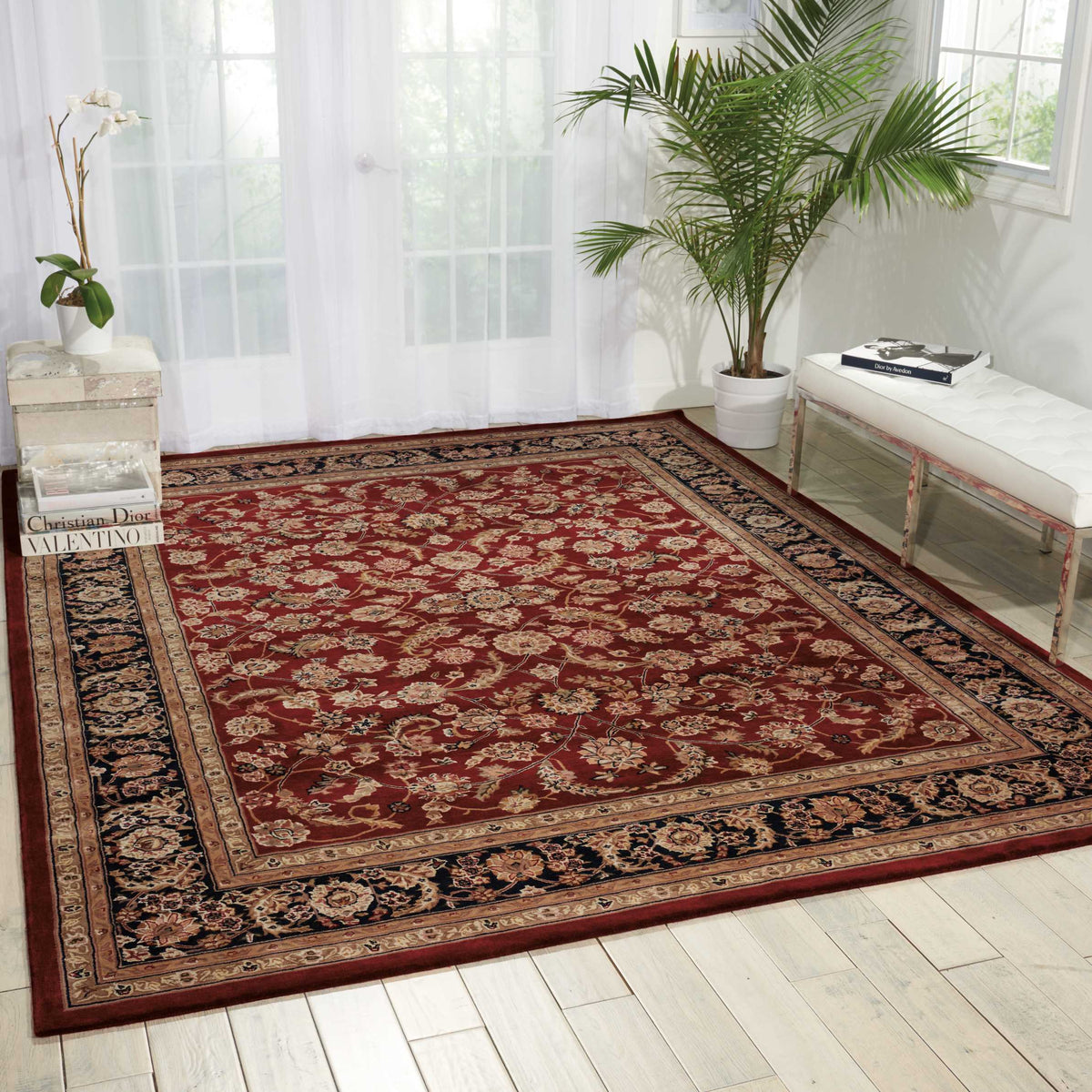 Nourison 2000 2002 Burgundy Rug - room scene