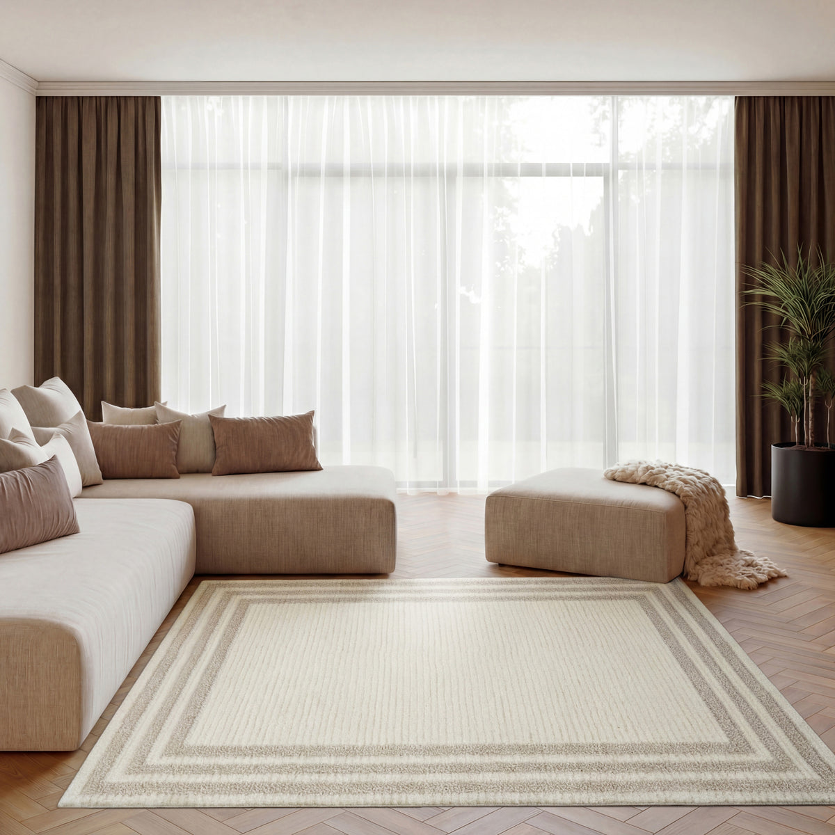 Pacific Shag PCS03 Ivory Beige Rug - room scene