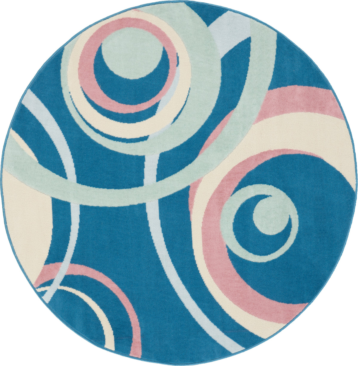 Grafix GRF21 Blue Multicolor Rug - Round