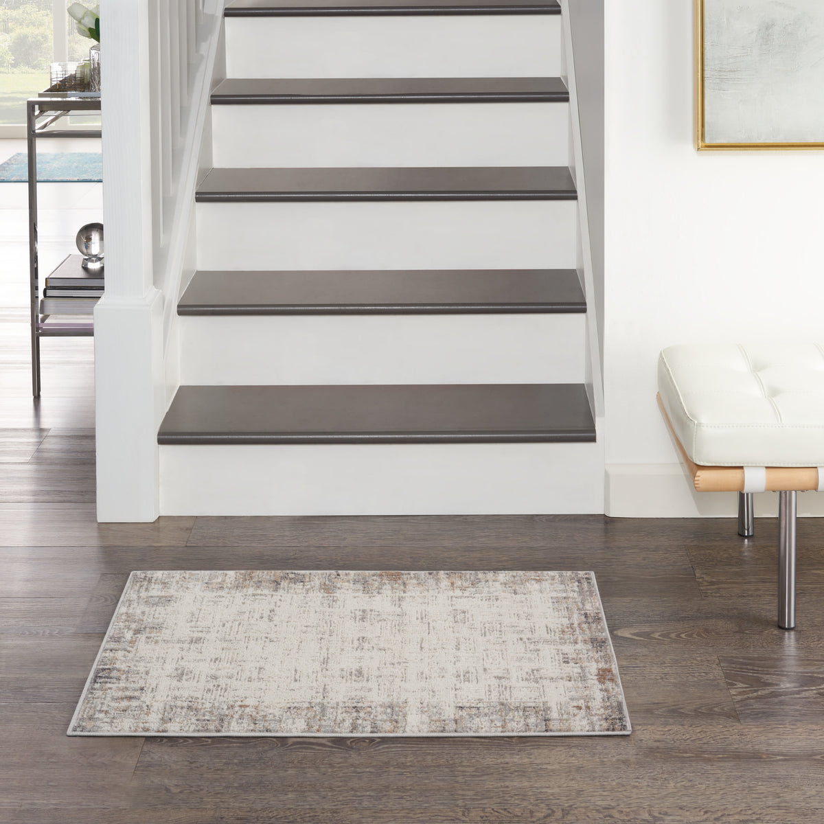 Elation ETN05 Ivory Grey Rug - room scene