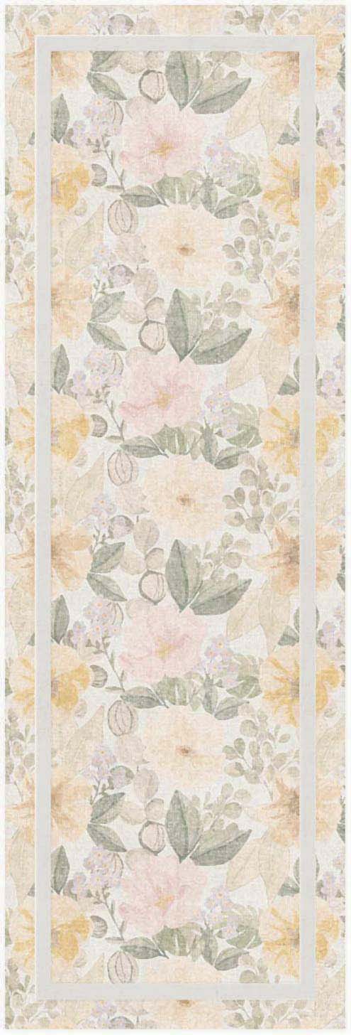 Botanical Washables BOT01 Ivory Multicolor Rug - Runner