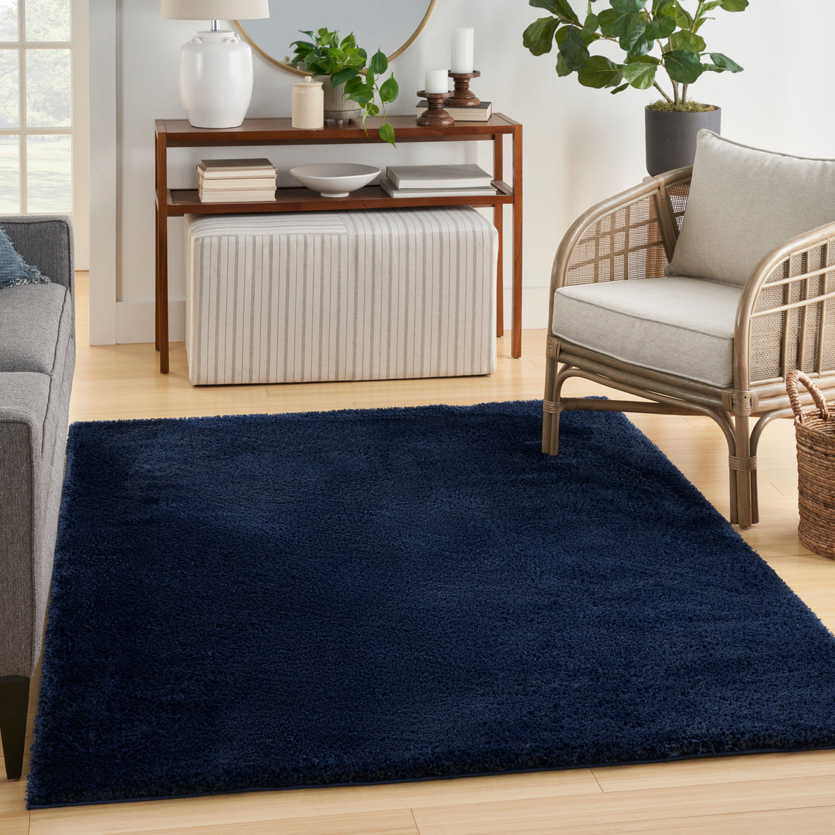Pacific Shag PCS01 Navy Rug - room scene