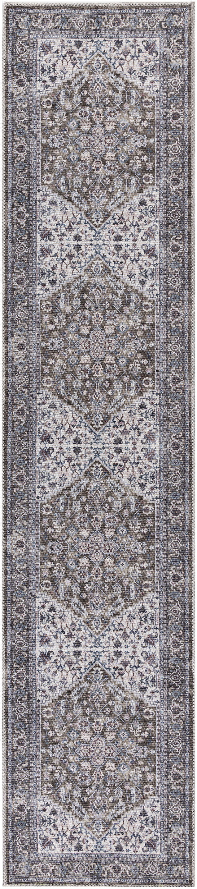 New Concept Washables SR104 Olive Ivory Rug - Runner