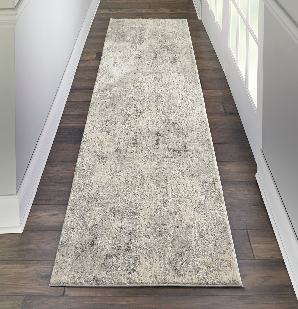 Rustic Textures RUS07 Grey Beige Rug - room scene