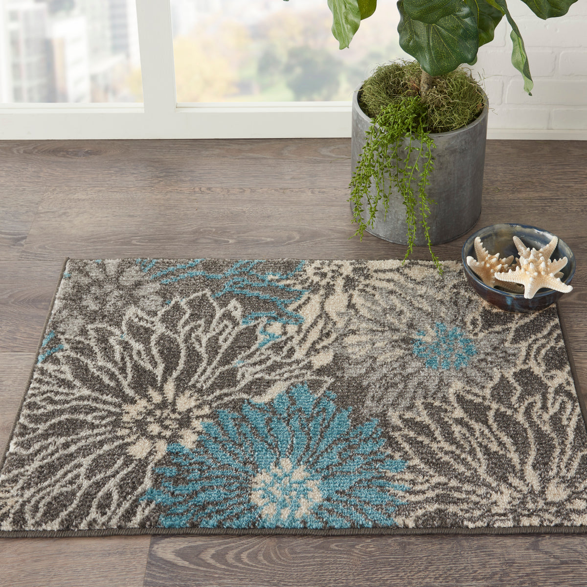 Passion PSN17 Charcoal Blue Rug - room scene