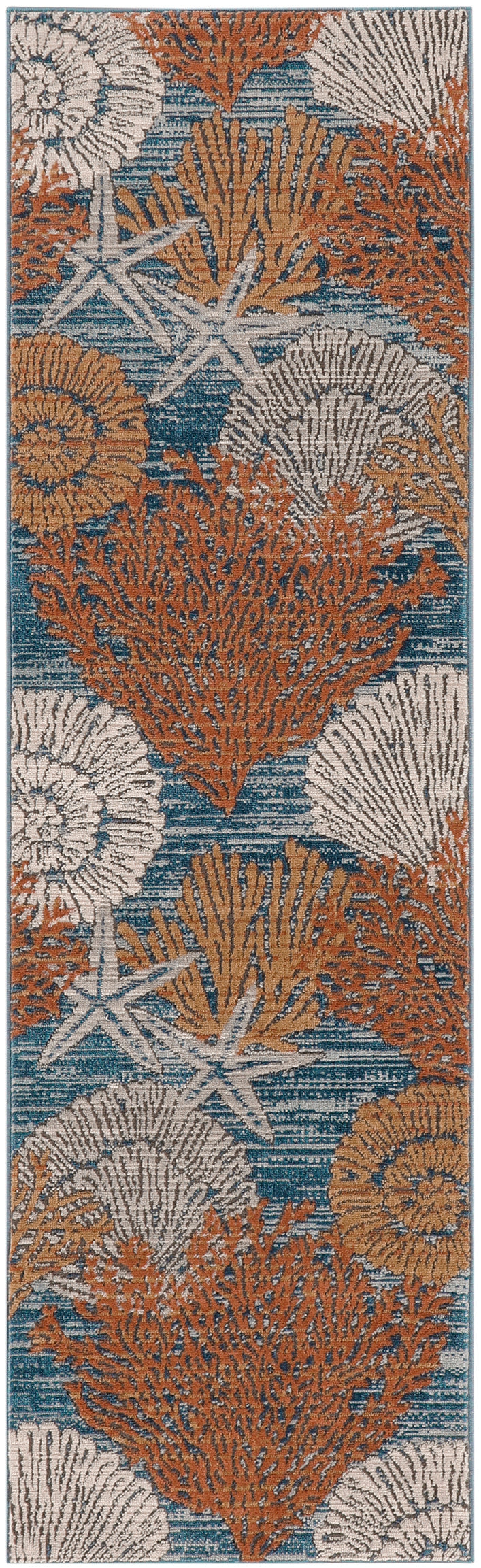 Seaside SDS04 Blue Multicolor Rug - Runner