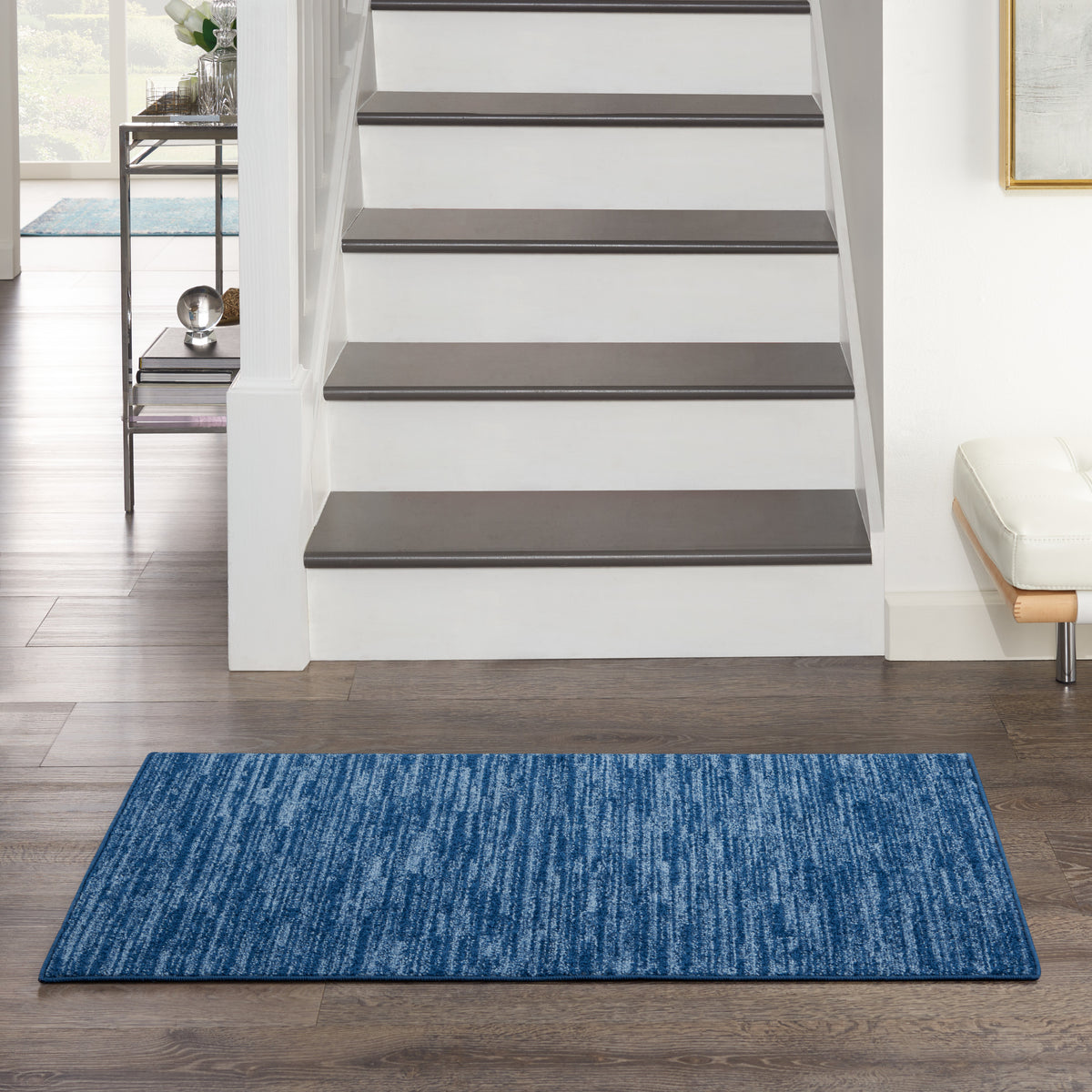 Nourison Essentials NRE01 Navy Blue Rug - room scene