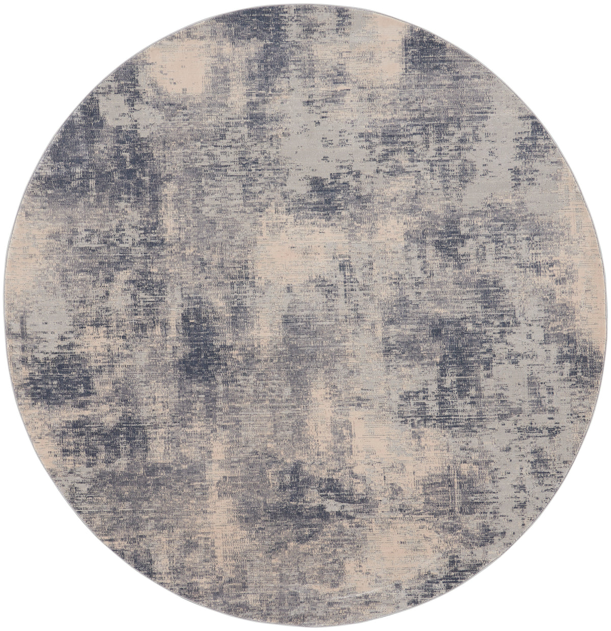 Rustic Textures RUS02 Blue Ivory Rug - Round