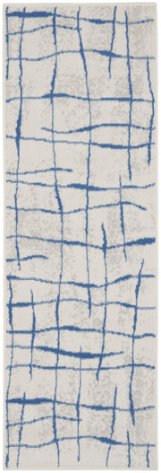 Whimsicle WHS09 Ivory Blue Rug - Runner