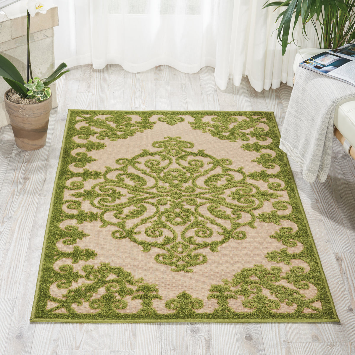 Aloha ALH12 Green Rug - room scene