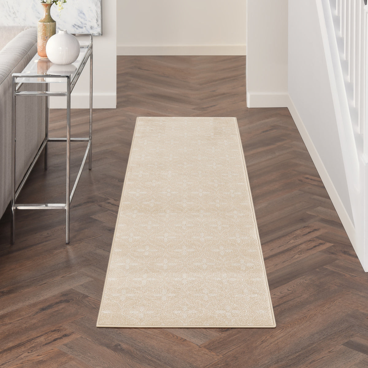 Nourison Essentials NRE04 Ivory Beige Rug - room scene