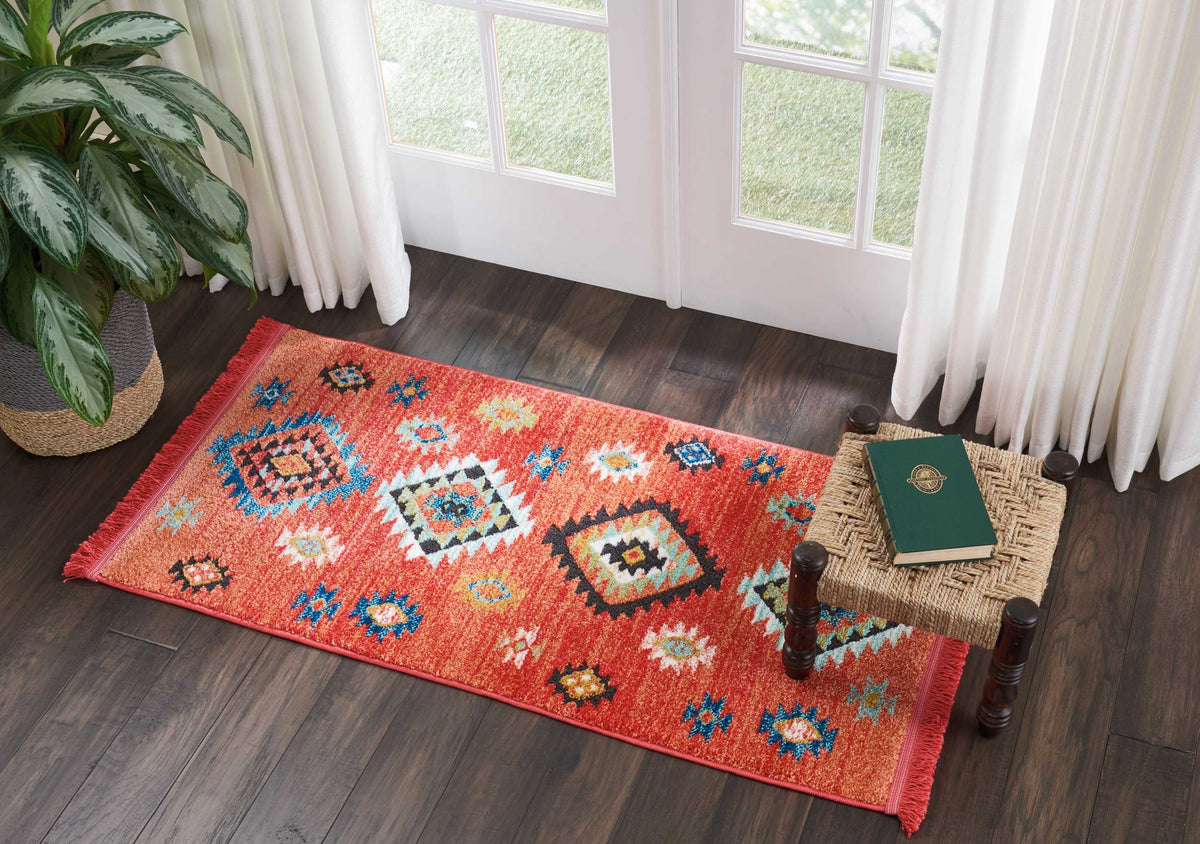 South Western NAV07 Red Rug - room scene