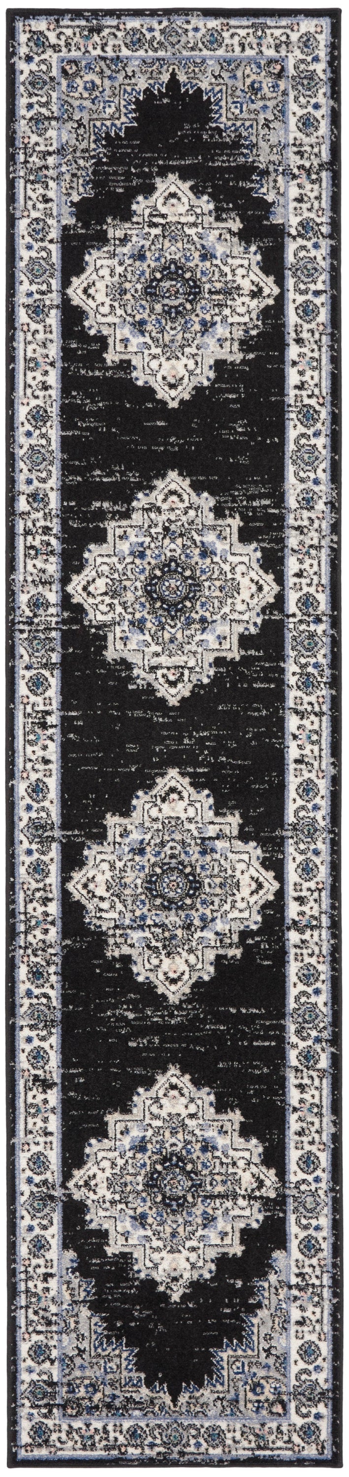 Passion PSN03 Black Ivory Rug - Runner