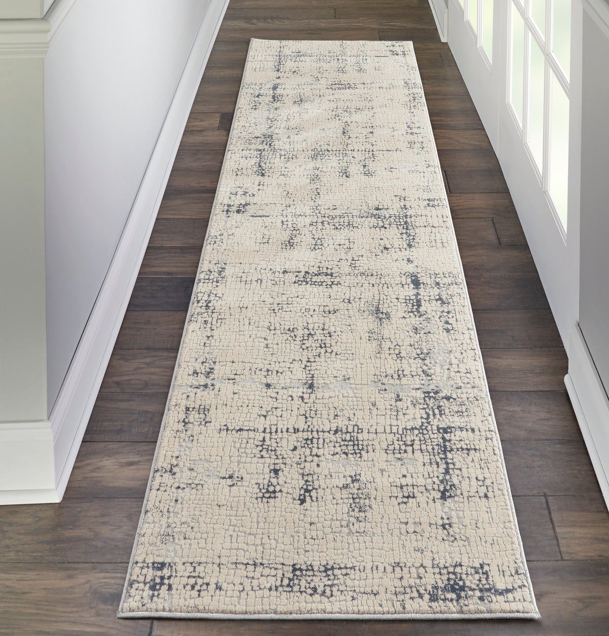 Rustic Textures RUS06 Ivory Blue Rug - room scene