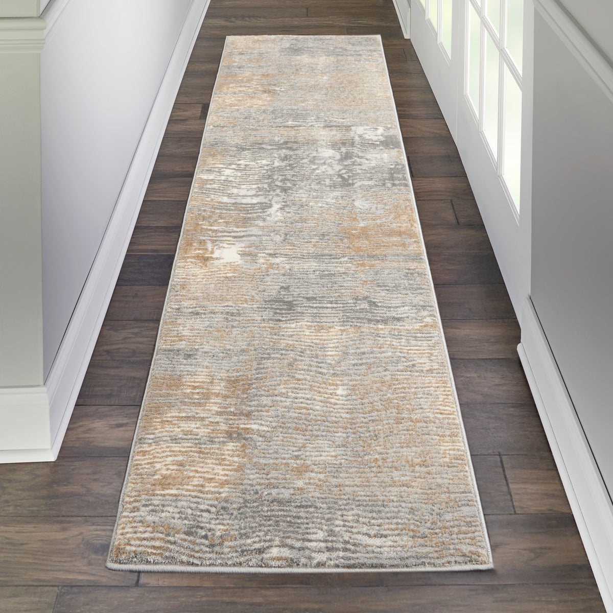 Solace SLA01 Grey Beige Rug - room scene