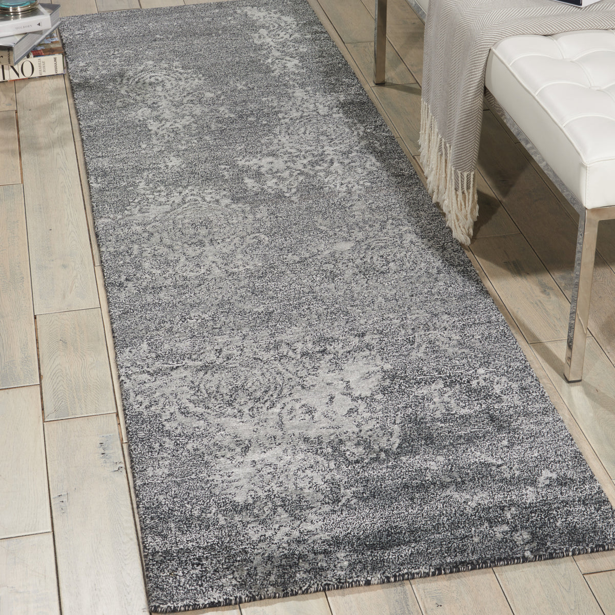 Silk Shadows SHA14 Graphite Rug - room scene