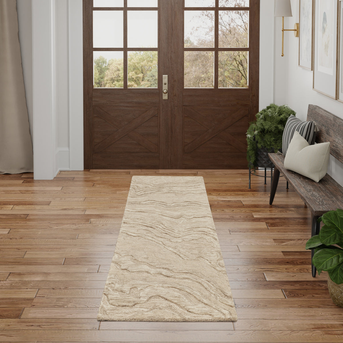 Graceful GRU01 Taupe Rug - room scene