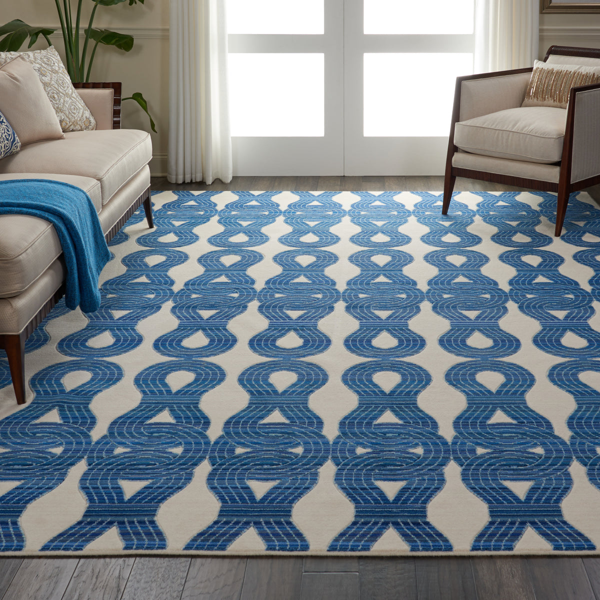 Butera Collection BB201 Ivory Navy Rug - room scene