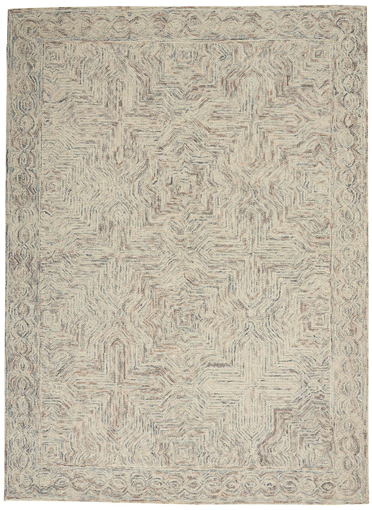 Interlock ITL03 Blue Ivory Rug - Rectangle