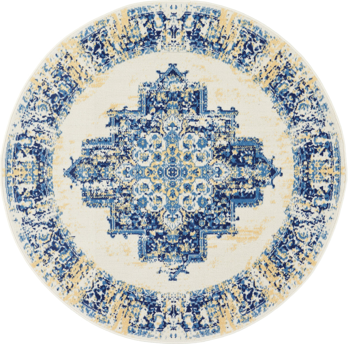 Grafix GRF14 White Rug - Round