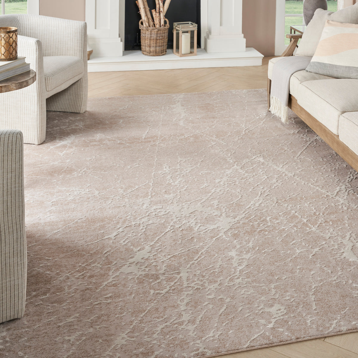 Exhale EXL02 Mocha Ivory Rug - room scene