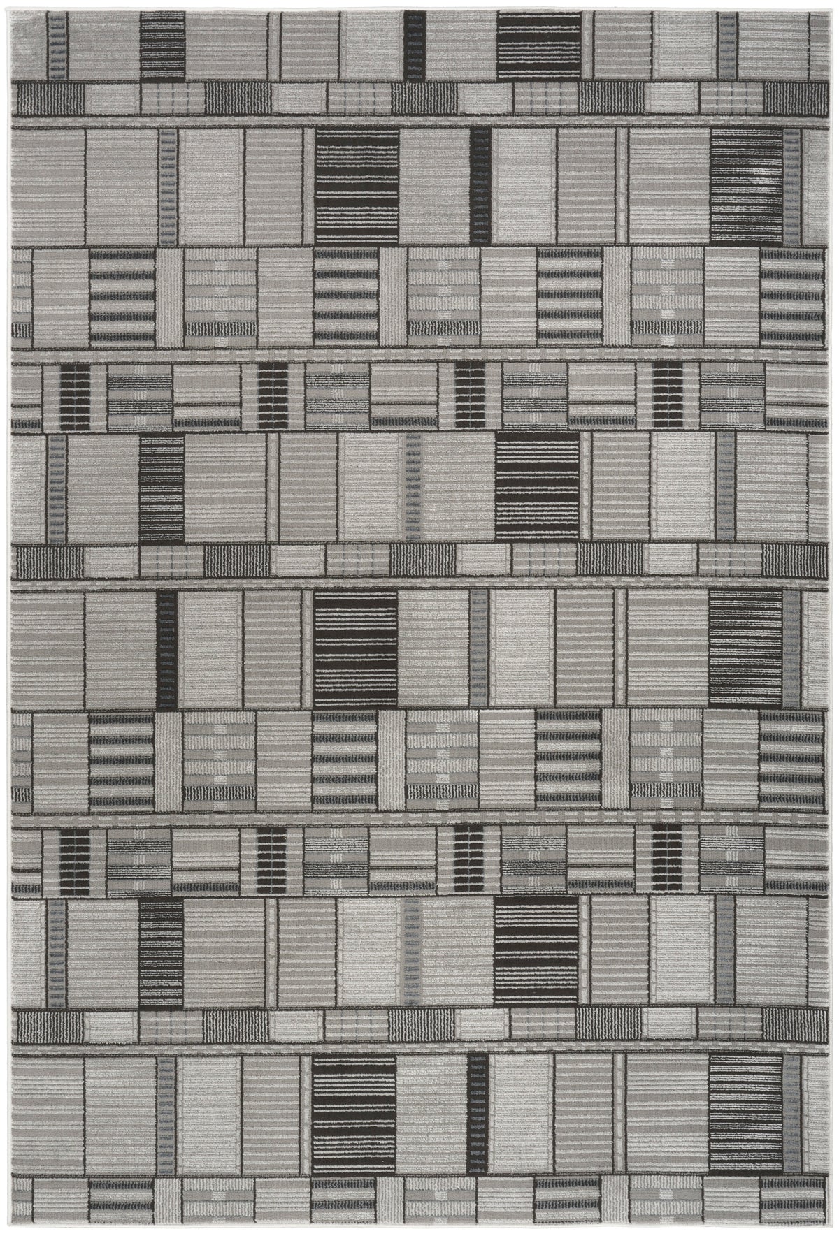 Nordic NRC04 Black Grey Rug - Rectangle