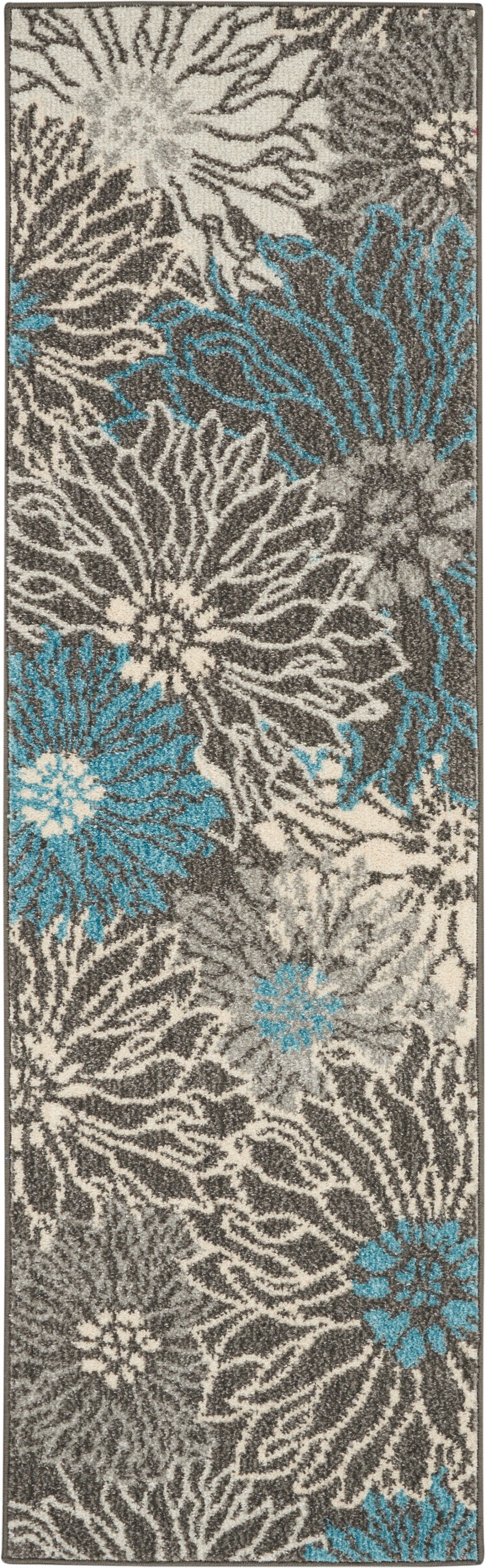 Passion PSN17 Charcoal Blue Rug - Runner