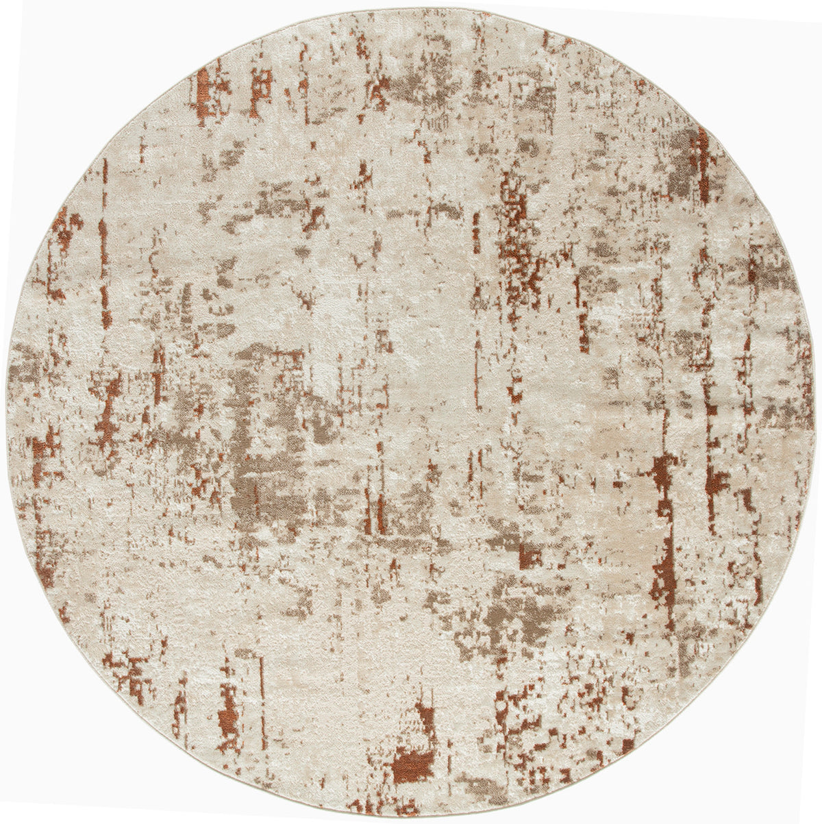 Quarry QUA01 Ivory Rust Rug - Round