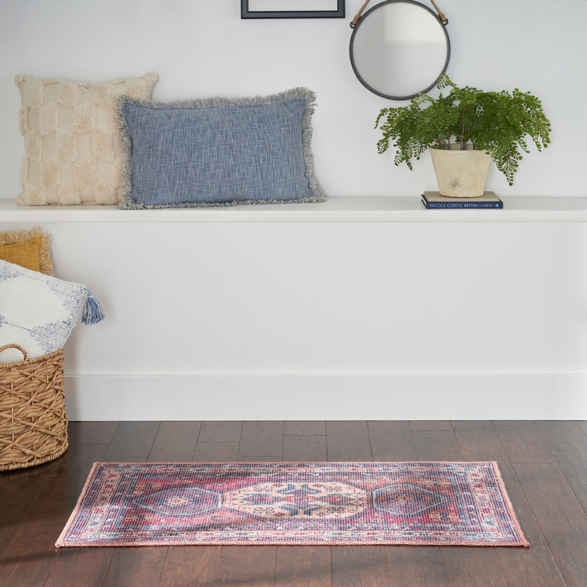 New Concept Washables SR105 Red Navy Rug - room scene