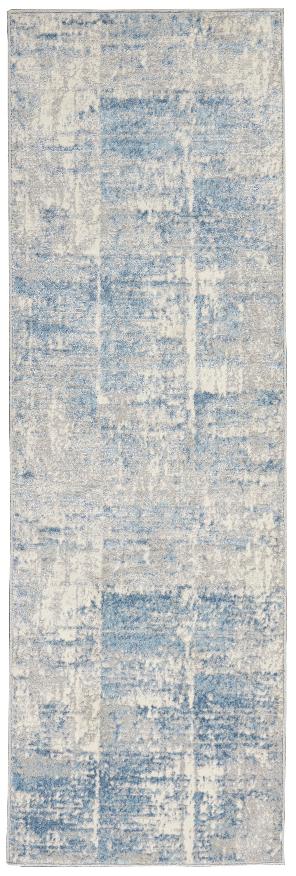 Solace SLA02 Ivory Grey Blue Rug - Runner