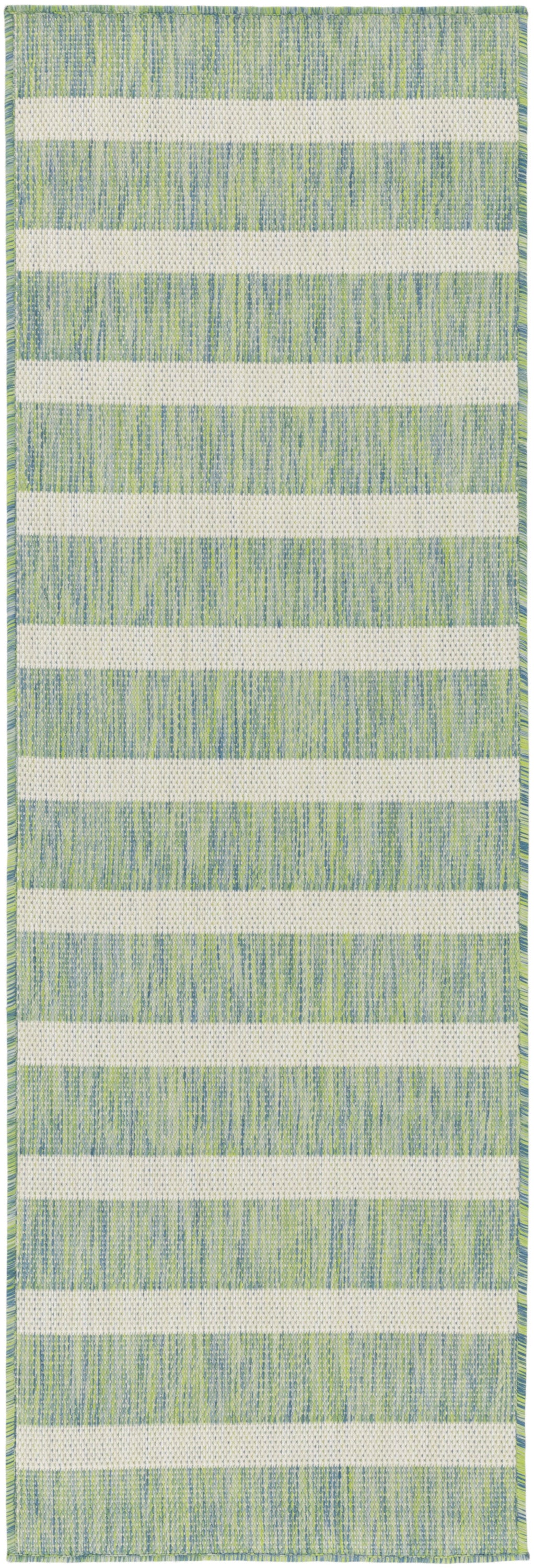 Positano POS03 Blue Green Ivory Rug - Runner