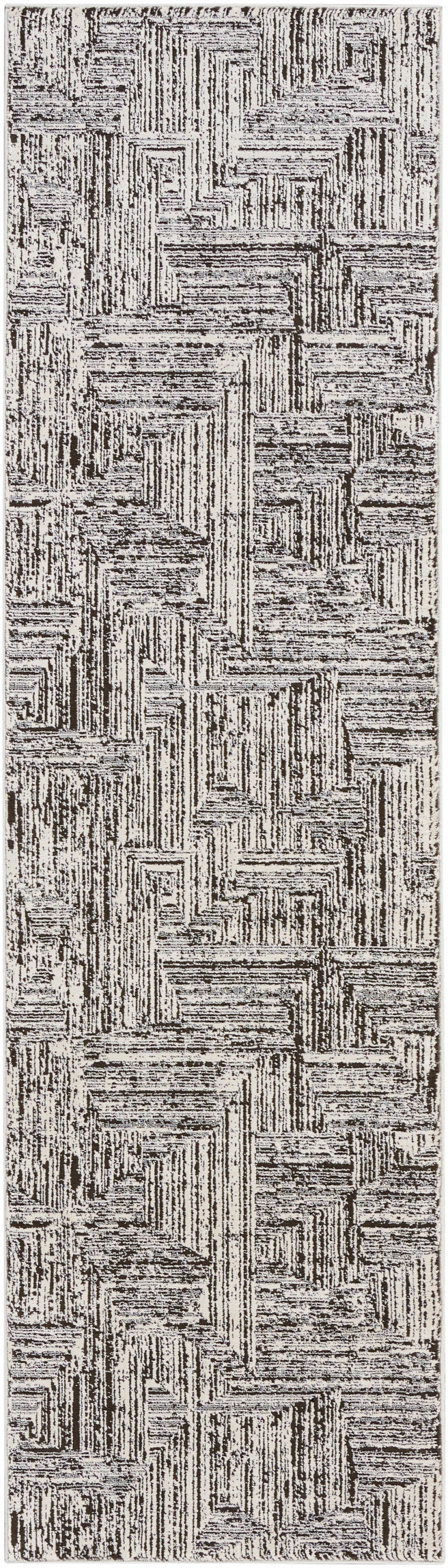CK024 Irradiant IRR01 Cream Black Rug - Runner