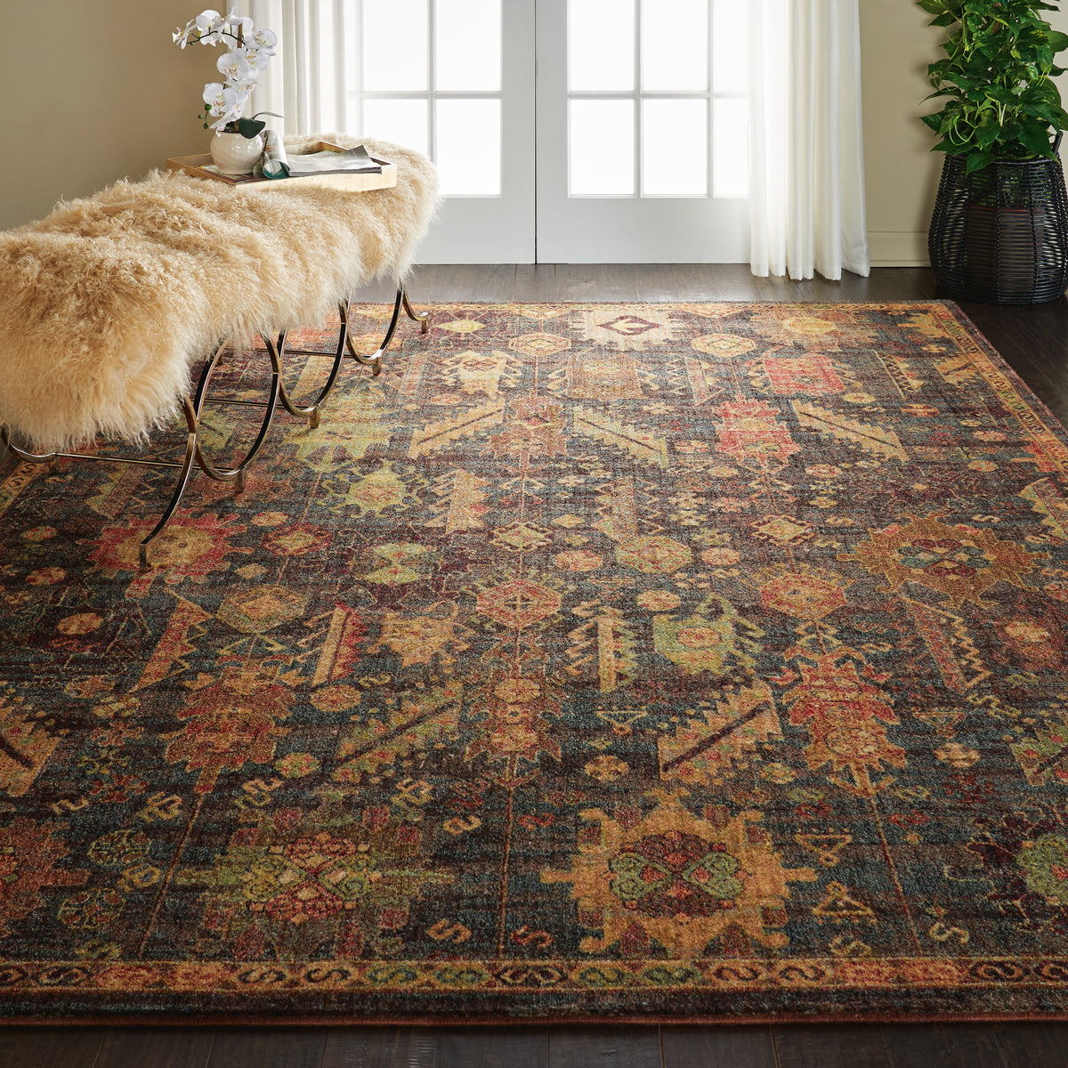 Jewel JEL04 Denim Rug - room scene