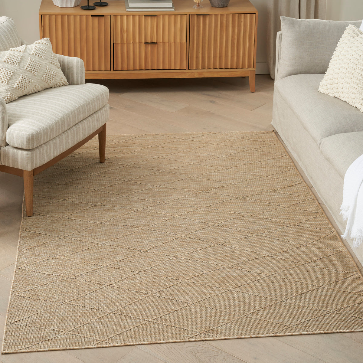 Washable Solutions WSL01 Natural Rug - room scene