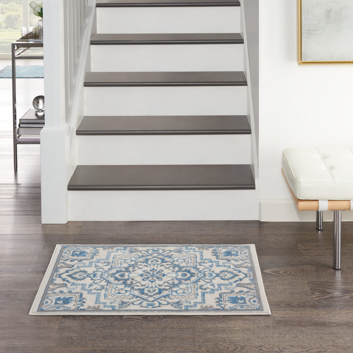 Elation ETN10 Ivory Blue Rug - room scene