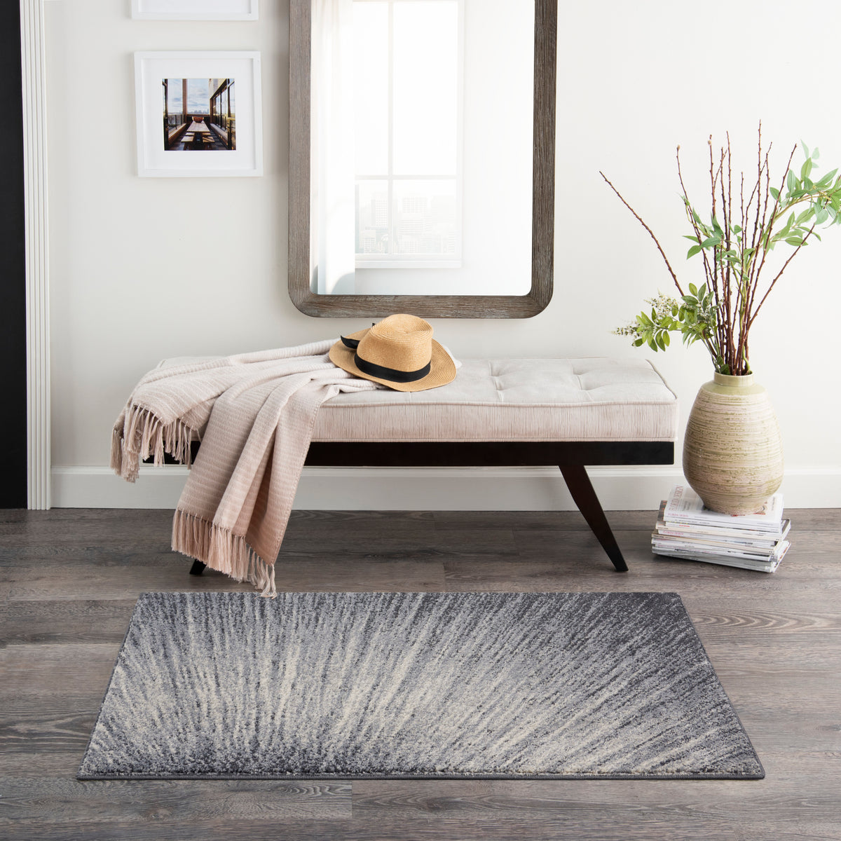 Moroccan Celebration KI389 Blue Grey Rug - room scene